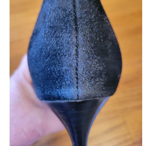 Cole Haan Black Suede Ankle Boots Spike Heel Slip On Party Night‎ Out Witchy - 6 - Picture 7 of 10